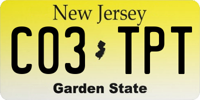 NJ license plate C03TPT