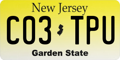 NJ license plate C03TPU