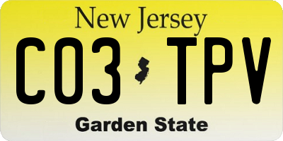 NJ license plate C03TPV