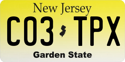 NJ license plate C03TPX