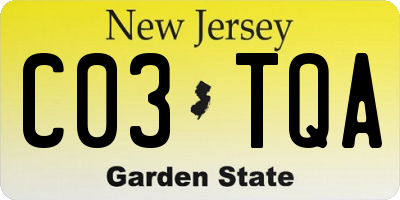 NJ license plate C03TQA