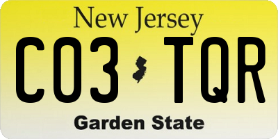 NJ license plate C03TQR