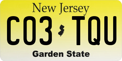 NJ license plate C03TQU