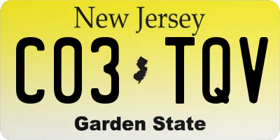 NJ license plate C03TQV