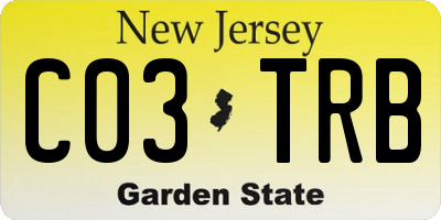 NJ license plate C03TRB