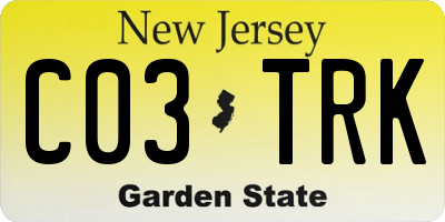NJ license plate C03TRK