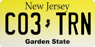 NJ license plate C03TRN