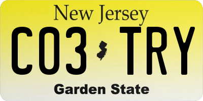 NJ license plate C03TRY