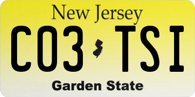 NJ license plate C03TSI