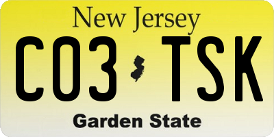 NJ license plate C03TSK