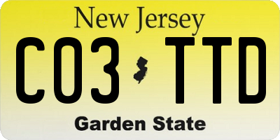 NJ license plate C03TTD