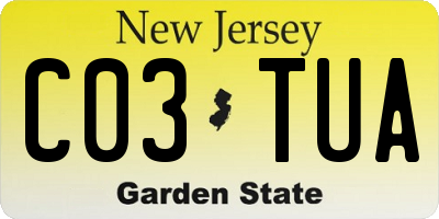 NJ license plate C03TUA