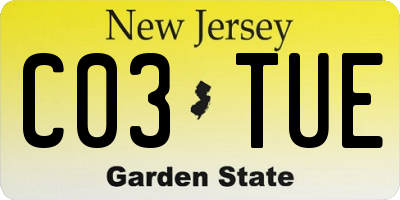 NJ license plate C03TUE