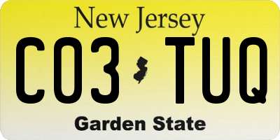 NJ license plate C03TUQ
