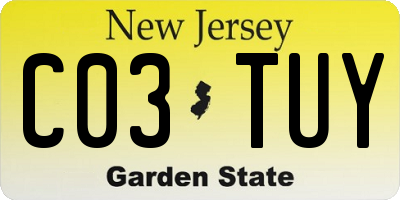 NJ license plate C03TUY