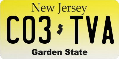 NJ license plate C03TVA