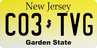 NJ license plate C03TVG