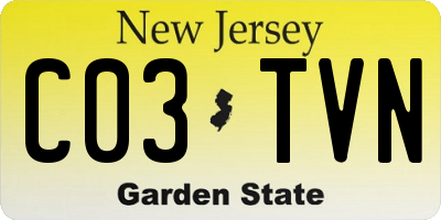NJ license plate C03TVN