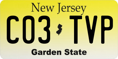 NJ license plate C03TVP