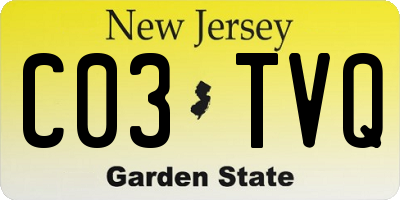 NJ license plate C03TVQ