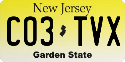 NJ license plate C03TVX