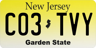 NJ license plate C03TVY