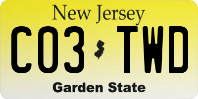 NJ license plate C03TWD
