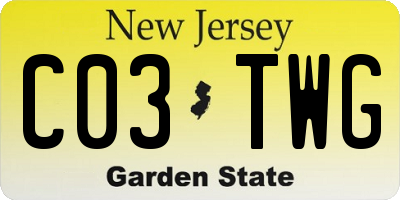 NJ license plate C03TWG