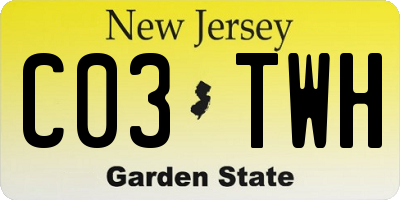 NJ license plate C03TWH