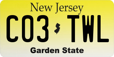 NJ license plate C03TWL