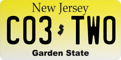 NJ license plate C03TWO