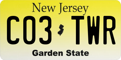 NJ license plate C03TWR