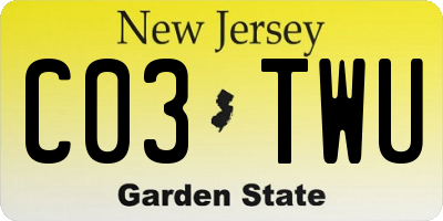 NJ license plate C03TWU