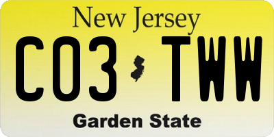 NJ license plate C03TWW