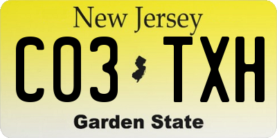 NJ license plate C03TXH