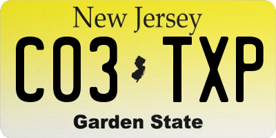 NJ license plate C03TXP