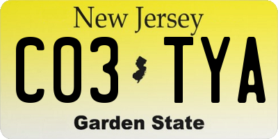 NJ license plate C03TYA