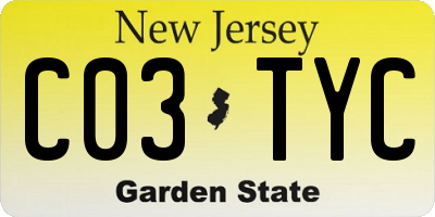 NJ license plate C03TYC