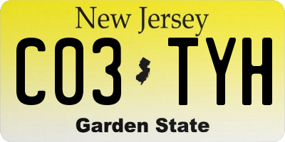 NJ license plate C03TYH