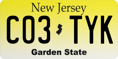 NJ license plate C03TYK