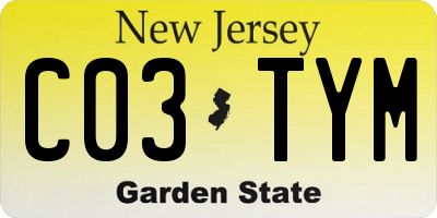 NJ license plate C03TYM