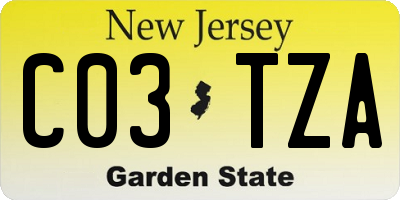 NJ license plate C03TZA