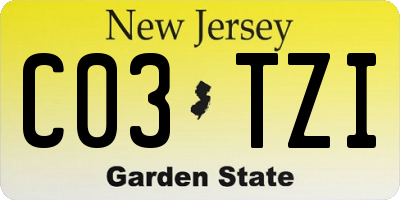 NJ license plate C03TZI