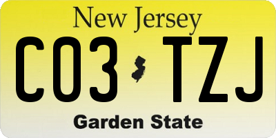 NJ license plate C03TZJ