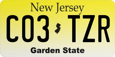 NJ license plate C03TZR
