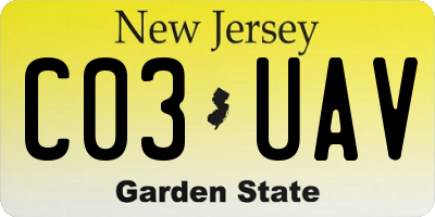 NJ license plate C03UAV