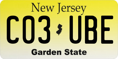 NJ license plate C03UBE