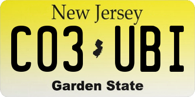 NJ license plate C03UBI