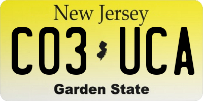 NJ license plate C03UCA