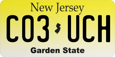 NJ license plate C03UCH